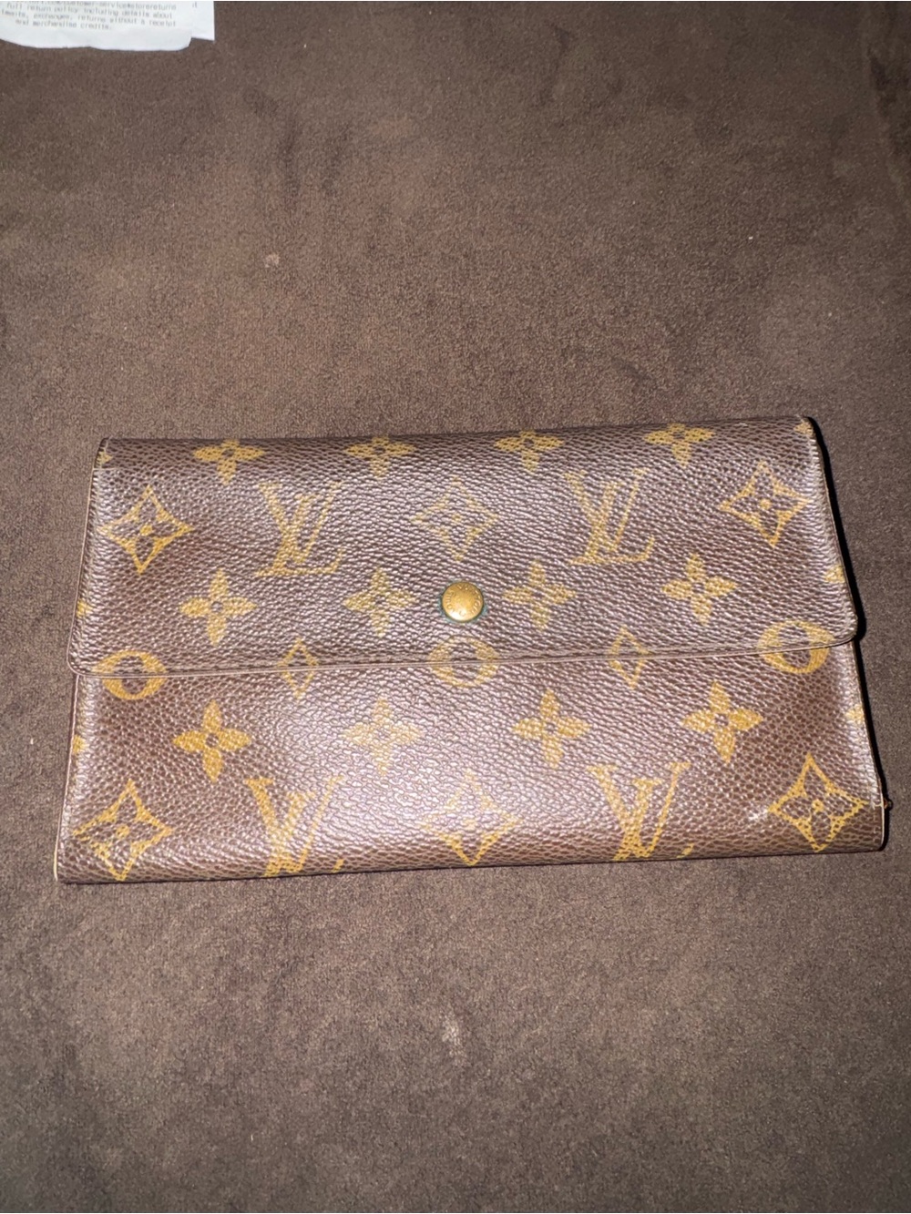 Louis Vuitton Brown Monogram Fold-Over Continental Wallet